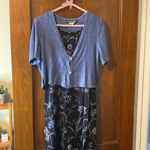 Vintage 2 piece set 😍 Sharade floral midi dress with blue cover up 😍😍😍 - Picture 17 of 17